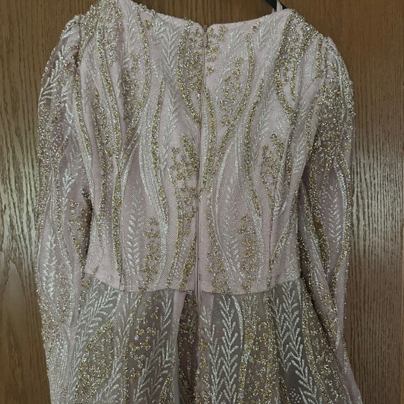 Gold Sequin Embellished Maxi Gown - Picture 14 of 16